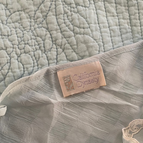 Vintage Light Blue Chemise with Satin Rosette - Picture 3 of 6